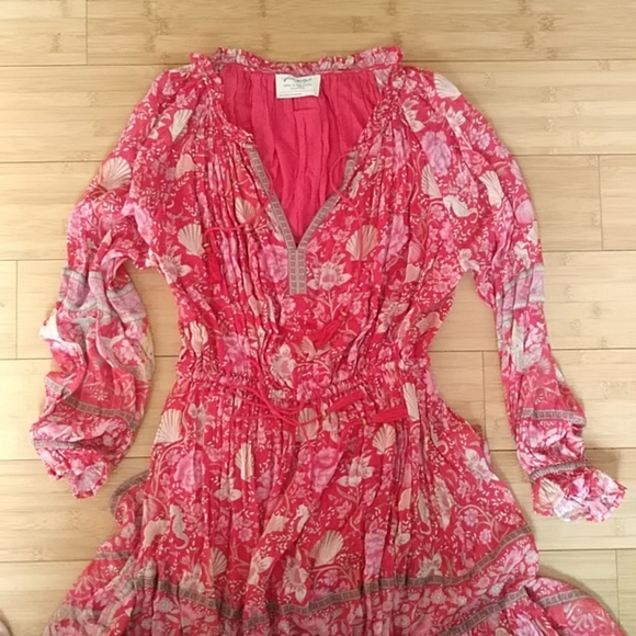 Spell Designs Exclusive Red Seashell Gown Maxi Dress M Free People Mermaid FP - Picture 14 of 16